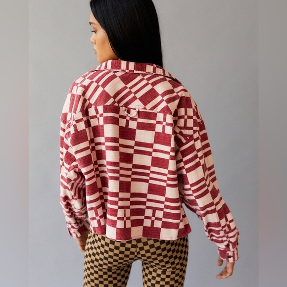 Urban outfitters BDG oversized cropped flannel top Boxy Women Small - Picture 3 of 13